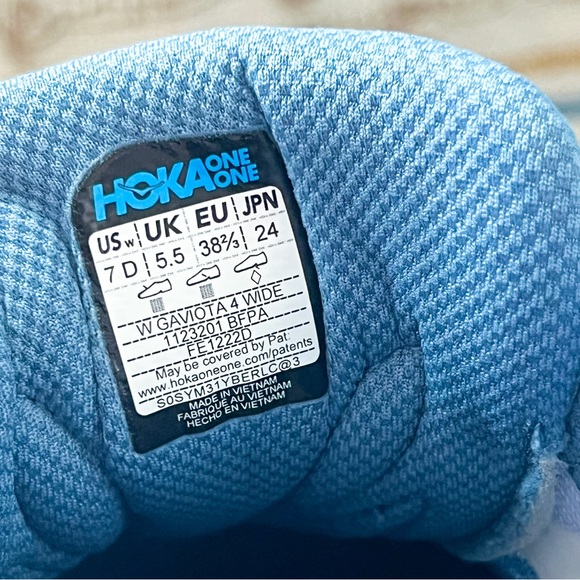 Hoka One One Gaviota 4 Blue Fog a Plein Air Road-Running Sneakers Size 7 Wide - Picture 7 of 8